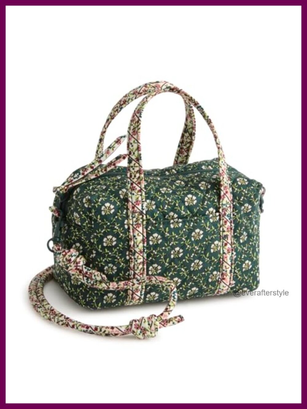 Premium Cotton Quilted Mini Duffel Crossbody Bag Removable Strap